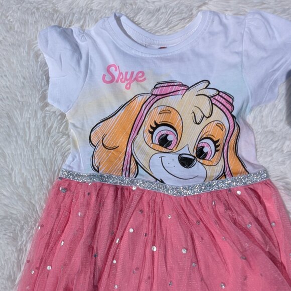 Skye Paw Patrol Dress – Pink Glitter Tulle Party Outfit for Kids 2T,3T,4T,5T 6/7 - Picture 2 of 5